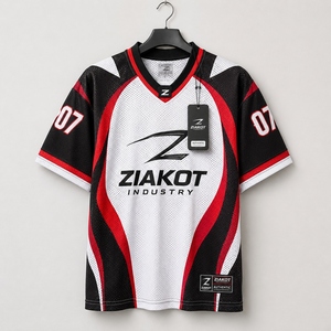 Vente en gros directe ZIAKOT INDUSTRY Maillot de football authentique personnalisé en maille rouge, blanc et noir - Product Image 1