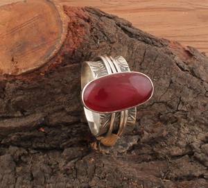 Bague de mariage en argent sterling pour femme avec turquoise, pierre solide sculptée à la main, bijoux en pierres précieuses, prix d'usine, approvisionnement en gros - Product Image 1