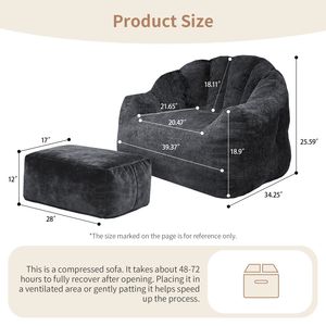 <b>Bean</b> <b>Bag</b> Sofa Chair with Comfortable High Density Foam Adult <b>Bean</b> <b>Bag</b> Chair with Armrest Lazy <b>Bean</b> <b>Bag</b> Chair for Adults - Product Image 2