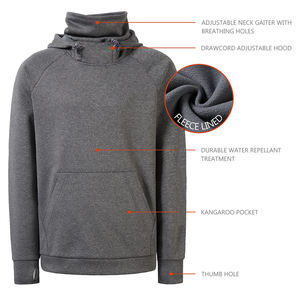 <b>Men</b> Balaclava Hoodie 100% Polyester Fleece Heavyweight Pullover <b>Face</b> <b>Mask</b> Oversized Sporty Streetwear Double Hood Custom Logo - Product Image 3
