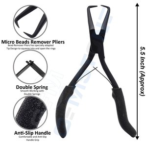 Complete Hair Extension Tool Kit Set – 2 Hole Micro <b>Beads</b> Closer Opener Pliers Hair Gripper Loop Hook Clips <b>Needles</b> & Thread - Product Image 2