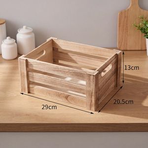 Panier de rangement en bois moderne et écologique personnalisé avec poignées, finition lisse, durable, multi-usages, pour la cuisine, le bureau, l'organisation - Product Image 5