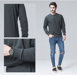 Sweat-shirts en coton 100% personnalisés en gros, sweat-shirts unis pas chers sans capuche, sweat-shirts personnalisés brodés - Product Image 4