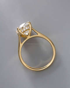 IGI/GIA Lab Grown Cut Diamond Vintage 14K Anillo de boda/compromiso amarillo Unisex Oro blanco fino para fiesta de aniversario-Worthy - Product Image 2