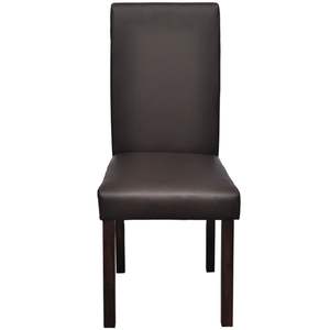 4pcs <b>Brown</b> Faux <b>Leather</b> Dining <b>Chairs</b> - Product Image 2