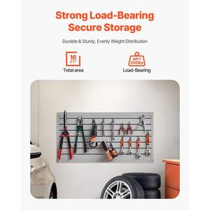 Modèle modulaire PVC gris pour mur de garage à lattes 2X4 pi Rangement mural à lattes 2X4 pi Rangement mural à lattes - Product Image 2