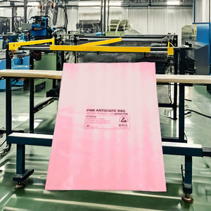 Anti Static ESD Pink LDPE Zip Lock Bags for Electronic Parts Packaging with Durable Gravure Printed Film - Product Image 1
