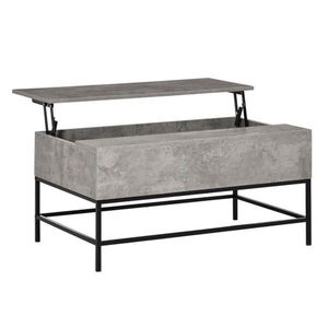 Luxury Convertible <b>Grey</b> Stone Top <b>Coffee</b> <b>Table</b> Indoor Folding Living Room and Bedroom Side <b>Table</b> with Elegant Design - Product Image 2