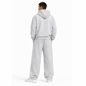 Ensembles de survêtements gris en molleton doux et oversize avec logo personnalisé pour l'hiver – Fournisseur en gros - Product Image 2