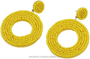 Boucles d'oreilles pendantes faites à la main, motif floral bohème, perles de rocaille turquoise, bijoux fantaisie, cadeau unisexe, taille personnalisée, vente en gros - Product Image 2