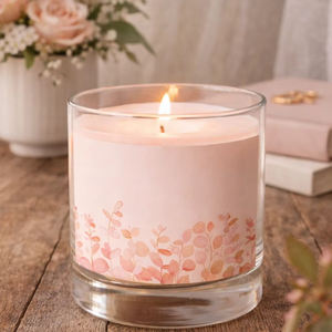 Vela Aromática Botánica de Lujo Hecha a Mano, Ecológica y No Tóxica, en Frasco de Vidrio Transparente con Diseño Floral para Decoración del Hogar, Navidad - Product Image 1