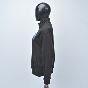 <b>Womens</b> Black <b>Quarter</b>-<b>Zip</b> Sweatshirt Embroidered Logo Travel Stand Collar Regular Fit Full Sleeve Autumn Wear Custom Logo Outdoor - Product Image 2