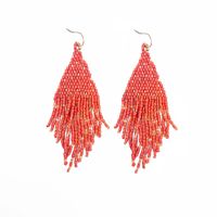 Pendientes de borlas con flecos de cuentas de vidrio finas Miyuki, cuentas japonesas importadas estilo bohemio, cuentas de arroz, regalo de moda