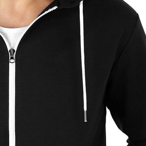 Sweat-shirts à capuche zippés pour hommes, style unique, respirants, en matière de qualité supérieure, épais, à manches longues, couleur unie, vente en gros de vêtements - Product Image 4
