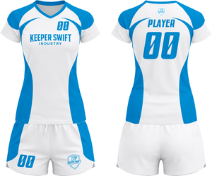 Tenue de volley-ball SpikeStorm Pro AeroSpike Elite, kit de volley-ball ThunderHit Premium, 100 % polyester, impression par sublimation intégrale - Product Image 1