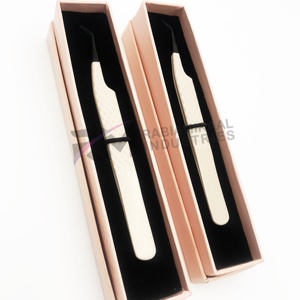 Colección de Pinzas para Extensión de Pestañas RMI con Caja, Logotipo Personalizado, Agarre de Diamante, Acero Inoxidable, Pinzas Rainbow Drip al por Mayor - Product Image 2