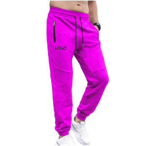 Men's Color Blocked Sweatpants Gray Purple Elastic Waist Drawstring Casual <b>Joggers</b> With <b>Zip</b> <b>Pocket</b> Breathable Midweight Pants - Product Image 5