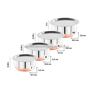 Juego de Utensilios de Cocina de Acero Inoxidable de Grado Alimenticio con Fondo de Cobre – Ollas con Tapa - Product Image 6