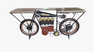 Juego de Bar de Metal Rectangular Estilo Motocicleta Clásica, Muebles Comerciales Hechos a Mano para Hoteles - Product Image 3