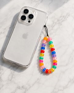 Dragonne de poignet imperméable en perles acryliques multicolores, lanière de téléphone portable perlée, accessoire de mode mignon pour femme - Product Image 3