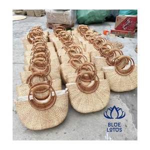 EN STOCK Sac à main en jacinthe d'eau 2026 pour le marché, les courses et les pique-niques, tissage léger en fibres, matériau sûr et propre - Product Image 1