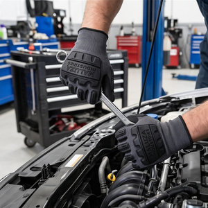 MALUZA INDUSTRIES Factory Direct High Dexterity Mechanics Work <b>Gloves</b> Heavy Duty Anti Abrasion Polyester Anti-Slip Touchscreen - Product Image 6