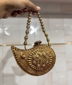 Sac à main de luxe indien fait main, dernier design 2026, pour femme, fermeture ouverte, doublure en soie - Product Image 3