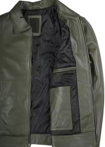 Chaqueta de Cuero para Hombre OEM en Oferta |   Chaqueta de Cuero para Motociclista, Cálida y a la Moda, de Color Sólido |   Al por Mayor Transpirable - Product Image 5