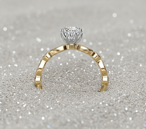 Anillo de Compromiso con Diamante Cultivado en Laboratorio Stonewels, Zafiro Azul Marquesa, Chapado en Oro Rosa Vintage, Engaste de Garras, Anillo Nupcial Certificado - Product Image 3