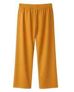 Pantalones Deportivos Anchos Color Amarillo Mostaza para Mujer, Cintura Elástica con Cordón, Pantalones Casuales Holgados, Fabricante Personalizado, Suministro al por Mayor - Product Image 5