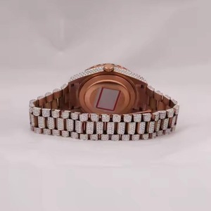 2025 New Trend Seiko Quartz Stainless Steel Hip Hop Full <b>Diamond</b> Design Hidden Buckle Unisex Luxury <b>Watch</b> - Product Image 2