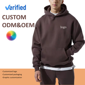เสื้อฮู้ดดี้ลำลองผู้ชายผ้าฝ้าย 100% สำหรับฤดูใบไม้ผลิและฤดูใบไม้ร่วง แบบสวมหัว ปักลายเรียบง่าย ทรงหลวม - Product Image 4