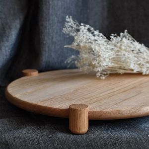 Plateau de service multifonctionnel en bois rustique Art Déco à motif végétal pour mariage - Product Image 3