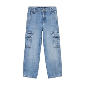 Jean cargo en coton élasthanne pour garçons, taille mi-haute, élastique, 6 poches, délavé, respirant, séchage rapide, pantalon décontracté - Product Image 2