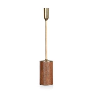 Portavelas de Madera Maciza Hecho a Mano, Portavelas Geométrico Moderno, Decoración de Mesa para el Hogar - Product Image 1