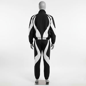 Conjunto Deportivo para Hombre con Bloques de Color, Estilo Deportivo, Cuello Alto, Secado Rápido, Poliéster, Dos Piezas, Traje para Correr, Primavera - Product Image 5