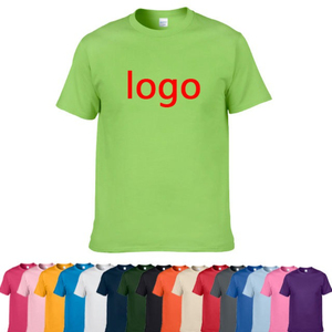 T-shirt décontracté en coton avec logo personnalisé, unisexe, col rond, manches courtes, uni, multicolores, impression OEM, vente en gros, commande en gros B2B - Product Image 3