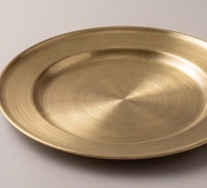 Assiette de service peu profonde en métal doré, polie, pour steak, pâtes, salade, décoration de table de mariage - Product Image 1
