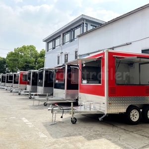 Conteneur modulaire mobile 3m (9ft) de forme carrée, rouge et noir, transformable en camion de café, remorque alimentaire, kiosque ou conteneur, avec réfrigérateur, Prix - Product Image 5