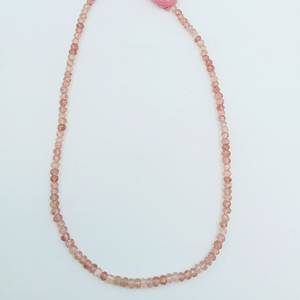 Perles de quartz fraise facettées en forme de rondelle, 4 pouces, pour la fabrication de bijoux, vente en gros - Product Image 3