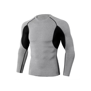 Chemise de surf anti-bactérienne respirante et écologique à manches longues pour homme en polyester/nylon, chemise de compression BJJ UPF50+ - Product Image 3