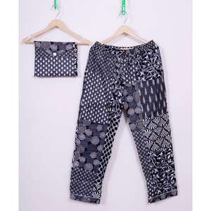 Pijamas de Algodón 100% Puro para Mujer, Cuello en V, Transpirables, Suaves, con Cintura Elástica, Ropa de Dormir - Product Image 4