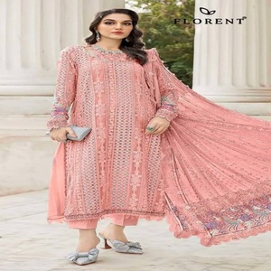 Conjunto de Salwar-Kameez de Chifón con Bordado y Trabajo Khatli, Último Diseño de Moda para Fiestas, Proveedor y Exportador Mundial - Product Image 1