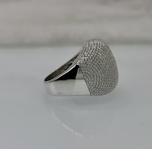 925 Sterling Silver Dome Signet <b>Ring</b> VVS Moissanite Diamond Iced Out Hip Hop <b>Pinky</b> Statement <b>Ring</b> For <b>Men</b> Jewelry - Product Image 3