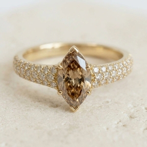 Anillo de oro de 9k, 10k, 14k con diamante de laboratorio de 1 quilate, corte marquesa, certificado IGI, pulido de alta calidad, para joyería de lujo para fiestas. - Product Image 4