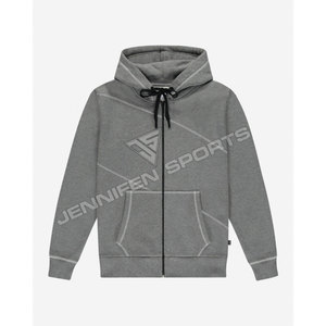 Ensemble de survêtement d'hiver pour homme en molleton 100 % coton, sweat à capuche zippé et pantalon de jogging, vêtements de sport, logo personnalisé, léger et respirant - Product Image 5