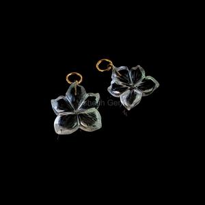 Crystal Quartz Flower Carved Gemstone Pendant 20mm Gold Plated 925 Sterling <b>Silver</b> <b>Charm</b> Natural Stone Pendant for Jewelry Bulk - Product Image 5