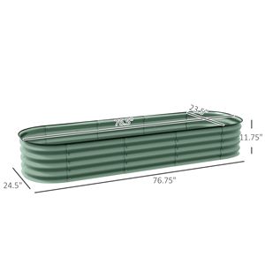 Kit Orto Rialzato Classico Zincato 6.4FT X 2FT X 1FT, Fioriera Quadrata in Metallo con Bordo di Sicurezza, Vasi Verdi Inclusi - Product Image 3