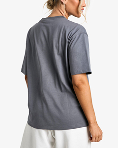 Camiseta de Mujer de Alta Calidad, Manga Corta, Cuello Redondo, Corte Regular, 100% Algodón, Ecológica, para Verano, con Apliques - Product Image 5