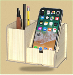 Organizador de Escritorio de Bambú, Soporte para Teléfono, Portalápices, Bandeja de Almacenamiento Multifuncional para Oficina, Diseño Simple para Escritorio - Product Image 6